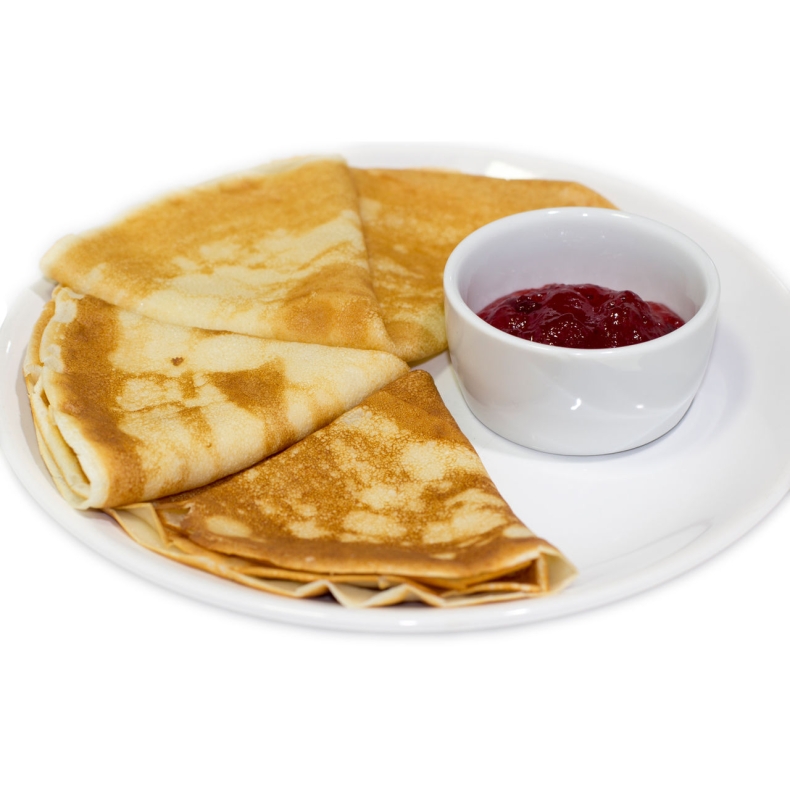 Блины с курицей, грибами и сыром